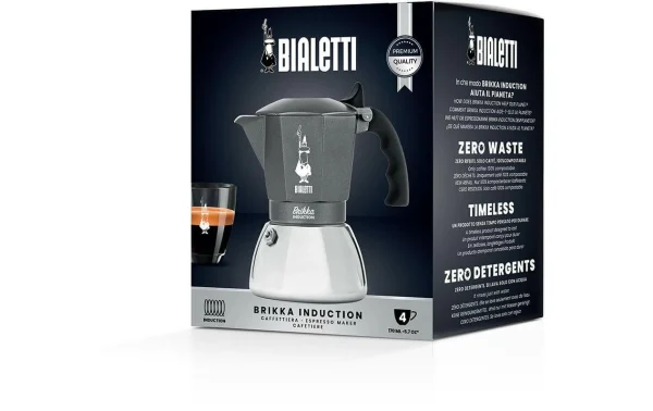 Meilleure vente 🌟 Bialetti Cafetière Italienne Brikka 4 Tasse, Gris – Pot à Espresso 🎁 4