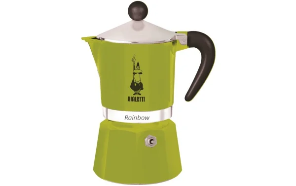 Tout neuf 🥰 Bialetti Cafetière Italienne Rainbow 3 Tasse, Vert – Pot à Espresso 🔔 1