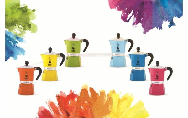 Tout neuf 🥰 Bialetti Cafetière Italienne Rainbow 3 Tasse, Vert – Pot à Espresso 🔔 4