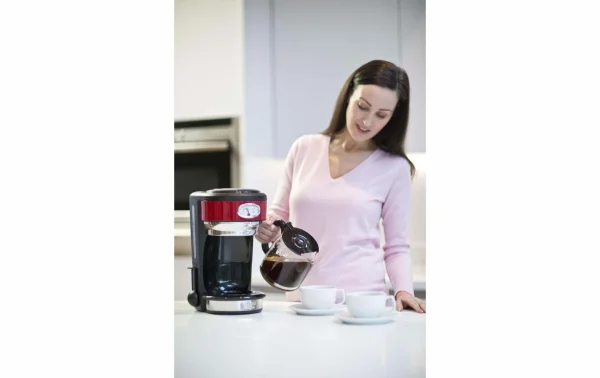 Meilleure affaire ❤️ Russell Hobbs Cafetière Filtre Retro Verre 21700-56 Rouge – Cafetière à Filtre 🌟 4